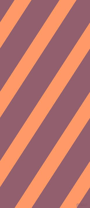 57 degree angle lines stripes, 49 pixel line width, 81 pixel line spacing, Atomic Tangerine and Mauve Taupe angled lines and stripes seamless tileable