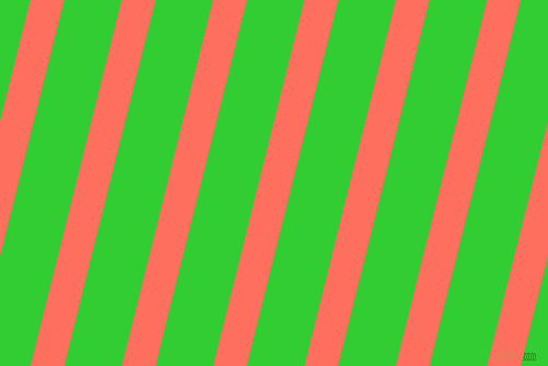 76 degree angle lines stripes, 30 pixel line width, 51 pixel line spacing, Bittersweet and Lime Green angled lines and stripes seamless tileable