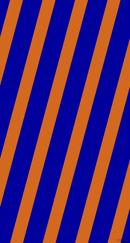 75 degree angle lines stripes, 40 pixel line width, 60 pixel line spacing, Chocolate and New Midnight Blue angled lines and stripes seamless tileable