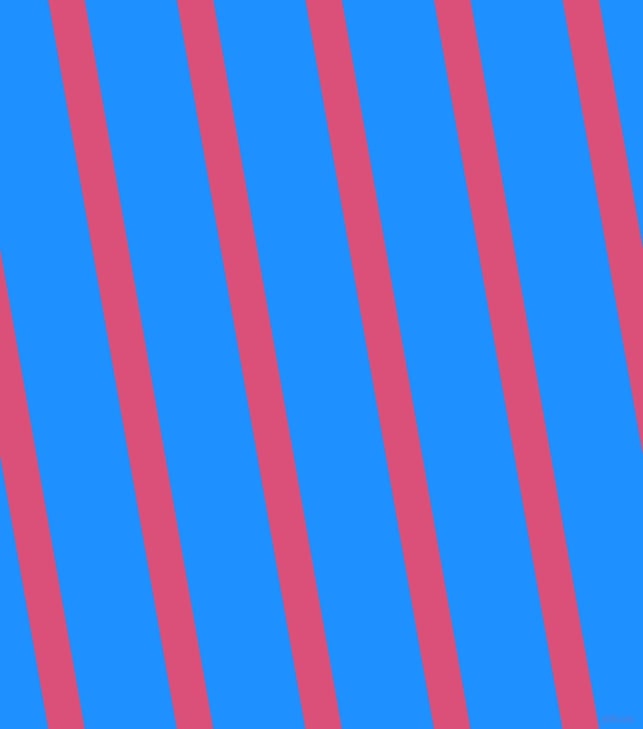 100 degree angle lines stripes, 40 pixel line width, 101 pixel line spacing, Cranberry and Dodger Blue angled lines and stripes seamless tileable