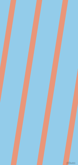 81 degree angle lines stripes, 22 pixel line width, 82 pixel line spacing, Dark Salmon and Cornflower angled lines and stripes seamless tileable