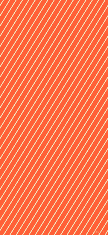 58 degree angle lines stripes, 3 pixel line width, 15 pixel line spacing, Half Colonial White and Outrageous Orange angled lines and stripes seamless tileable