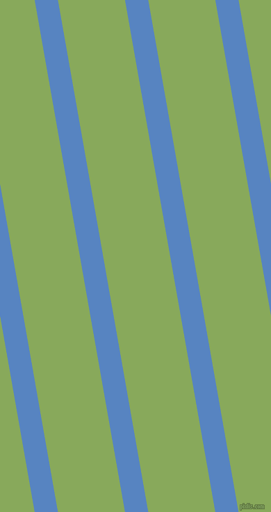 100 degree angle lines stripes, 33 pixel line width, 95 pixel line spacing, Havelock Blue and Chelsea Cucumber angled lines and stripes seamless tileable