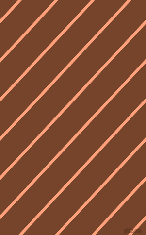 47 degree angle lines stripes, 6 pixel line width, 49 pixel line spacing, Light Salmon and Bull Shot angled lines and stripes seamless tileable