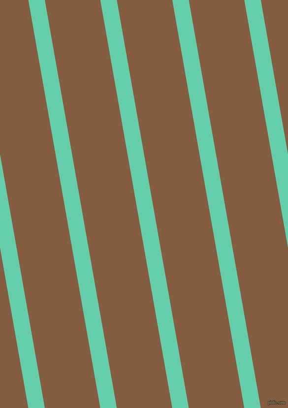 100 degree angle lines stripes, 33 pixel line width, 111 pixel line spacing, Medium Aquamarine and Dark Wood angled lines and stripes seamless tileable