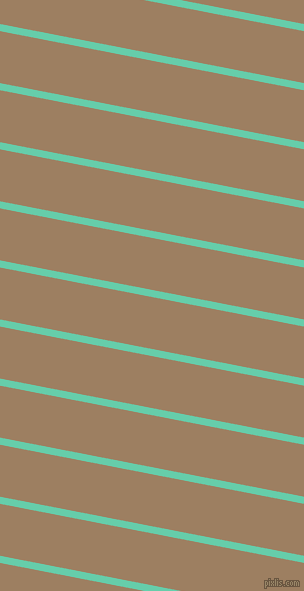 169 degree angle lines stripes, 7 pixel line width, 51 pixel line spacing, Medium Aquamarine and Sorrell Brown angled lines and stripes seamless tileable