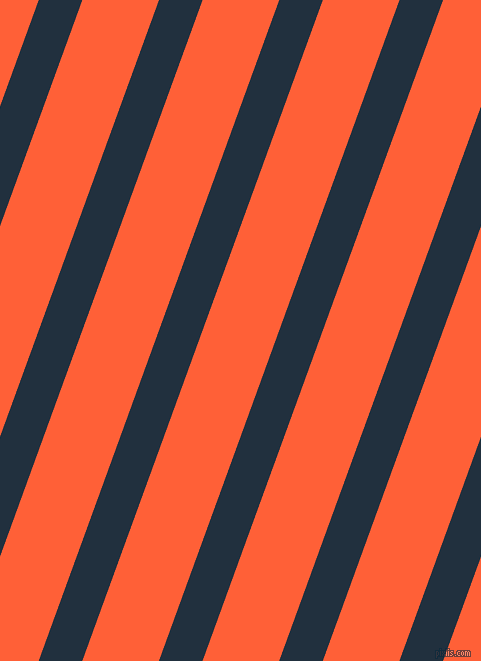 70 degree angle lines stripes, 41 pixel line width, 72 pixel line spacing, Midnight and Outrageous Orange angled lines and stripes seamless tileable