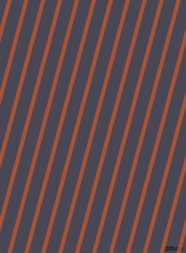 75 degree angle lines stripes, 8 pixel line width, 25 pixel line spacing, Orange Roughy and Gun Powder angled lines and stripes seamless tileable
