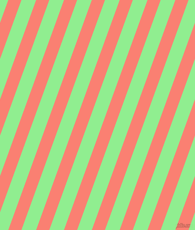 70 degree angle lines stripes, 25 pixel line width, 28 pixel line spacing, Salmon and Light Green angled lines and stripes seamless tileable