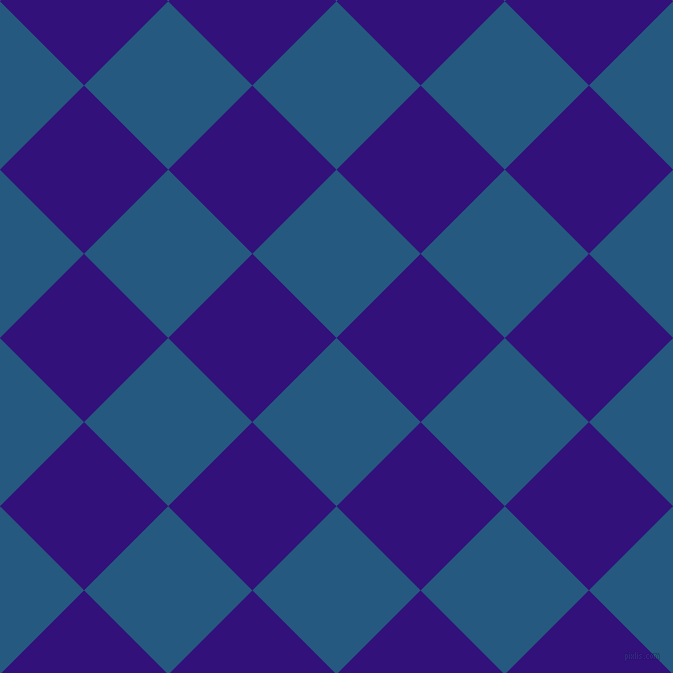 45/135 degree angle diagonal checkered chequered squares checker pattern checkers background, 119 pixel square size, , Bahama Blue and Persian Indigo checkers chequered checkered squares seamless tileable