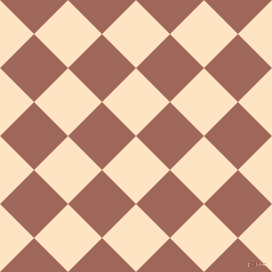 45/135 degree angle diagonal checkered chequered squares checker pattern checkers background, 94 pixel squares size, Bisque and Au Chico checkers chequered checkered squares seamless tileable