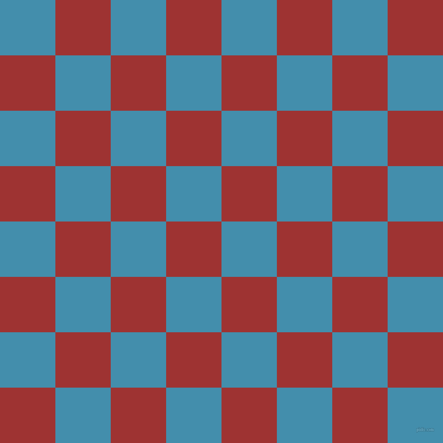 checkered chequered squares checkers background checker pattern, 112 pixel square size, Boston Blue and Milano Red checkers chequered checkered squares seamless tileable
