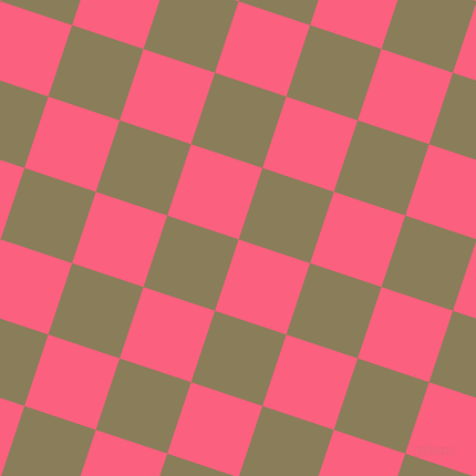 72/162 degree angle diagonal checkered chequered squares checker pattern checkers background, 68 pixel square size, Brink Pink and Clay Creek checkers chequered checkered squares seamless tileable