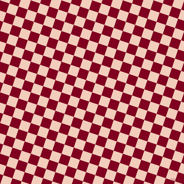 72/162 degree angle diagonal checkered chequered squares checker pattern checkers background, 33 pixel square size, , Burgundy and Watusi checkers chequered checkered squares seamless tileable