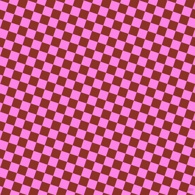 72/162 degree angle diagonal checkered chequered squares checker pattern checkers background, 30 pixel squares size, Burnt Umber and Pale Magenta checkers chequered checkered squares seamless tileable