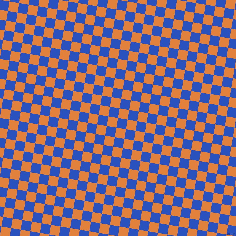81/171 degree angle diagonal checkered chequered squares checker pattern checkers background, 39 pixel square size, , Cerulean Blue and Tree Poppy checkers chequered checkered squares seamless tileable