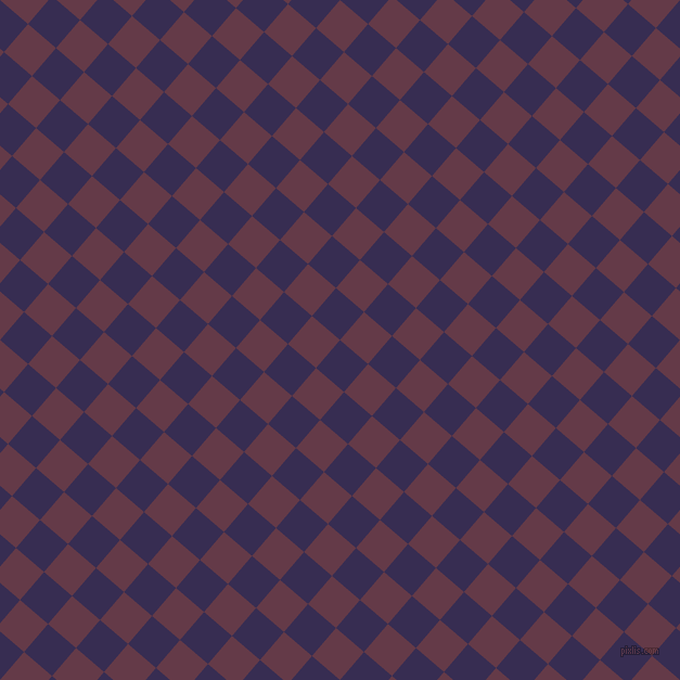 49/139 degree angle diagonal checkered chequered squares checker pattern checkers background, 34 pixel squares size, Cherry Pie and Tawny Port checkers chequered checkered squares seamless tileable