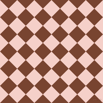 45/135 degree angle diagonal checkered chequered squares checker pattern checkers background, 51 pixel square size, Coral Candy and Cumin checkers chequered checkered squares seamless tileable