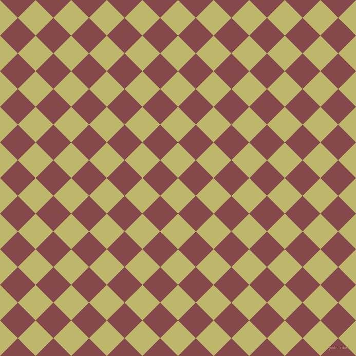 45/135 degree angle diagonal checkered chequered squares checker pattern checkers background, 49 pixel squares size, Dark Khaki and Solid Pink checkers chequered checkered squares seamless tileable