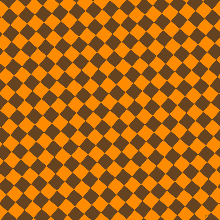 49/139 degree angle diagonal checkered chequered squares checker pattern checkers background, 39 pixel squares size, , Dark Orange and Dark Brown checkers chequered checkered squares seamless tileable