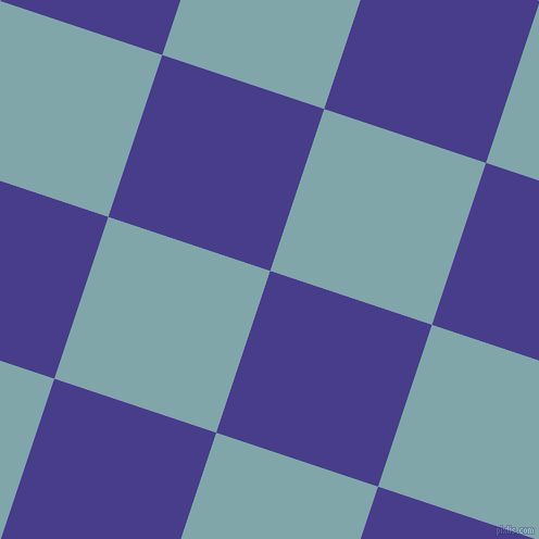 72/162 degree angle diagonal checkered chequered squares checker pattern checkers background, 157 pixel square size, , Dark Slate Blue and Ziggurat checkers chequered checkered squares seamless tileable
