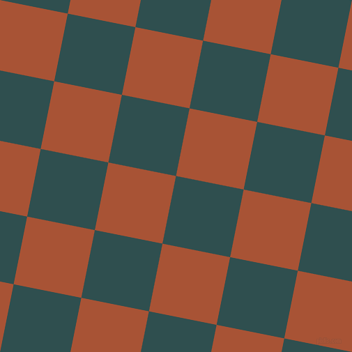 79/169 degree angle diagonal checkered chequered squares checker pattern checkers background, 99 pixel squares size, Dark Slate Grey and Orange Roughy checkers chequered checkered squares seamless tileable