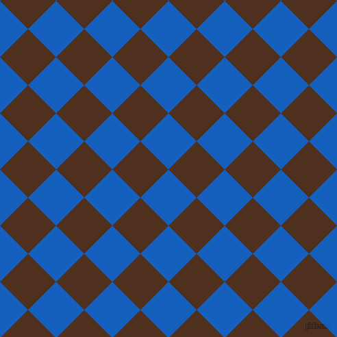 45/135 degree angle diagonal checkered chequered squares checker pattern checkers background, 58 pixel square size, , Denim and Indian Tan checkers chequered checkered squares seamless tileable