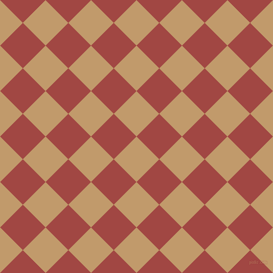45/135 degree angle diagonal checkered chequered squares checker pattern checkers background, 63 pixel squares size, , Fallow and Roof Terracotta checkers chequered checkered squares seamless tileable