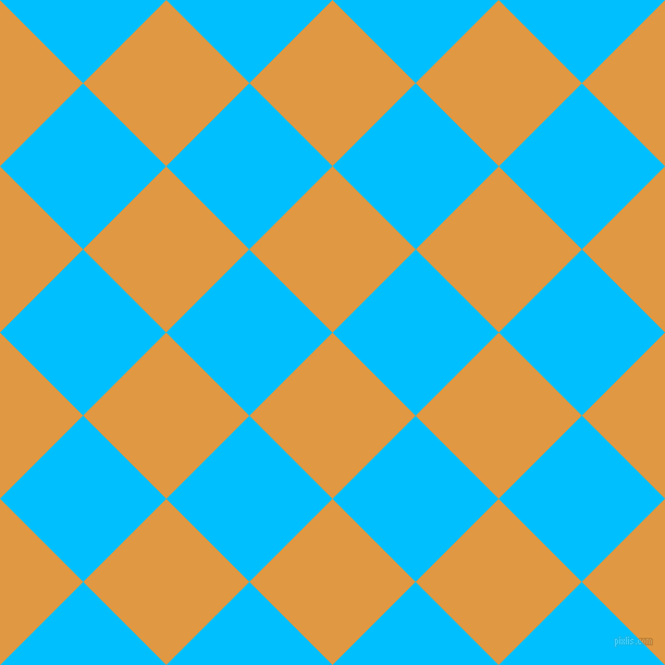 45/135 degree angle diagonal checkered chequered squares checker pattern checkers background, 108 pixel squares size, , Fire Bush and Deep Sky Blue checkers chequered checkered squares seamless tileable