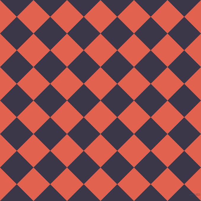 45/135 degree angle diagonal checkered chequered squares checker pattern checkers background, 80 pixel squares size, Flamingo and Martinique checkers chequered checkered squares seamless tileable