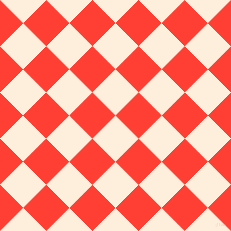 45/135 degree angle diagonal checkered chequered squares checker pattern checkers background, 106 pixel squares size, , Forget Me Not and Red Orange checkers chequered checkered squares seamless tileable
