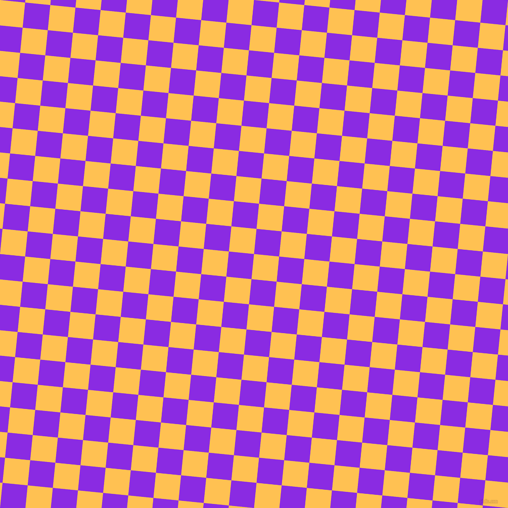 84/174 degree angle diagonal checkered chequered squares checker pattern checkers background, 50 pixel square size, Golden Tainoi and Blue Violet checkers chequered checkered squares seamless tileable
