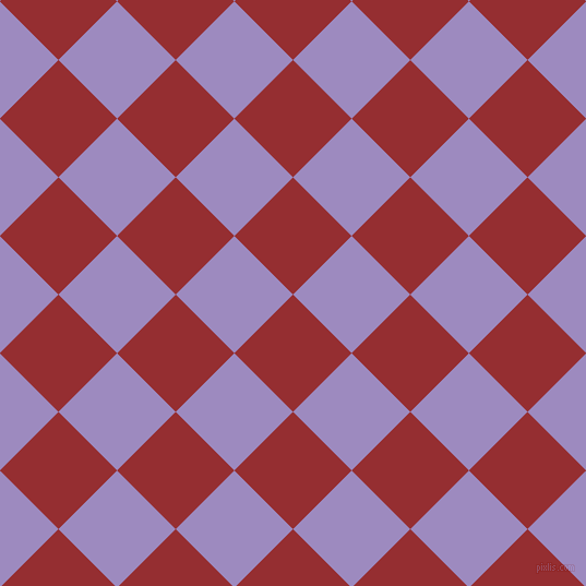 45/135 degree angle diagonal checkered chequered squares checker pattern checkers background, 76 pixel square size, , Guardsman Red and Cold Purple checkers chequered checkered squares seamless tileable