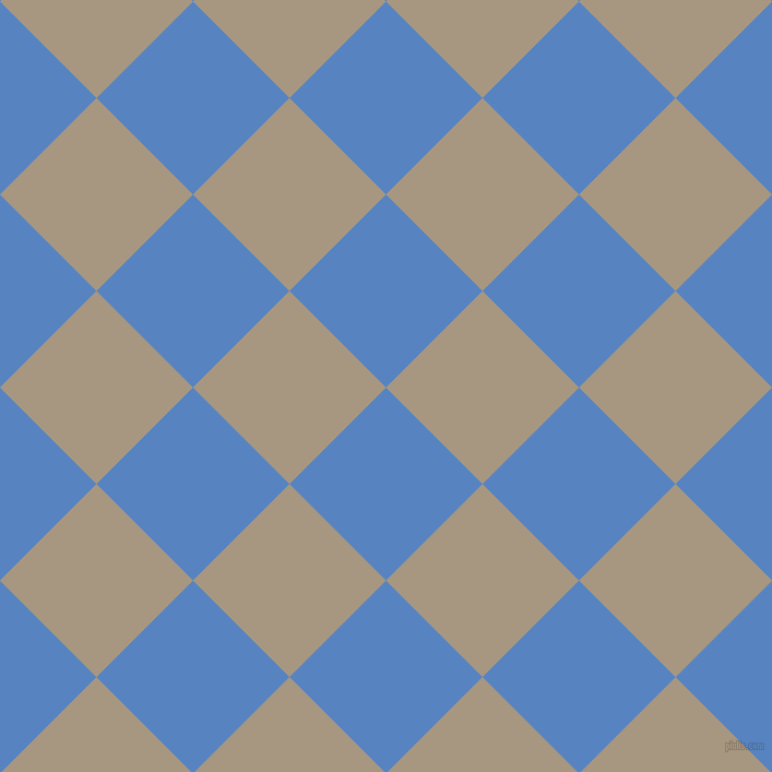 45/135 degree angle diagonal checkered chequered squares checker pattern checkers background, 125 pixel square size, , Havelock Blue and Bronco checkers chequered checkered squares seamless tileable