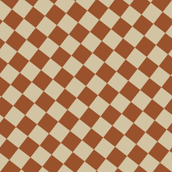 52/142 degree angle diagonal checkered chequered squares checker pattern checkers background, 49 pixel square size, , Hawaiian Tan and Double Spanish White checkers chequered checkered squares seamless tileable