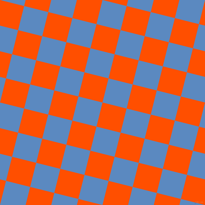 76/166 degree angle diagonal checkered chequered squares checker pattern checkers background, 105 pixel square size, , International Orange and Danube checkers chequered checkered squares seamless tileable