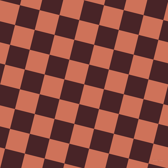 76/166 degree angle diagonal checkered chequered squares checker pattern checkers background, 71 pixel square size, Japonica and Bulgarian Rose checkers chequered checkered squares seamless tileable