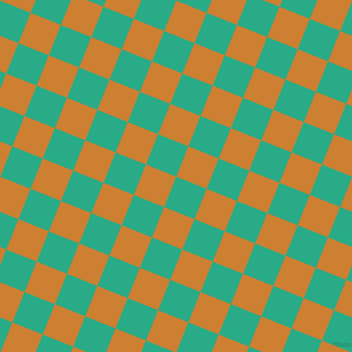68/158 degree angle diagonal checkered chequered squares checker pattern checkers background, 65 pixel square size, Jungle Green and Bronze checkers chequered checkered squares seamless tileable