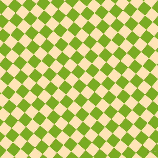 50/140 degree angle diagonal checkered chequered squares checker pattern checkers background, 40 pixel square size, Lima and Moccasin checkers chequered checkered squares seamless tileable