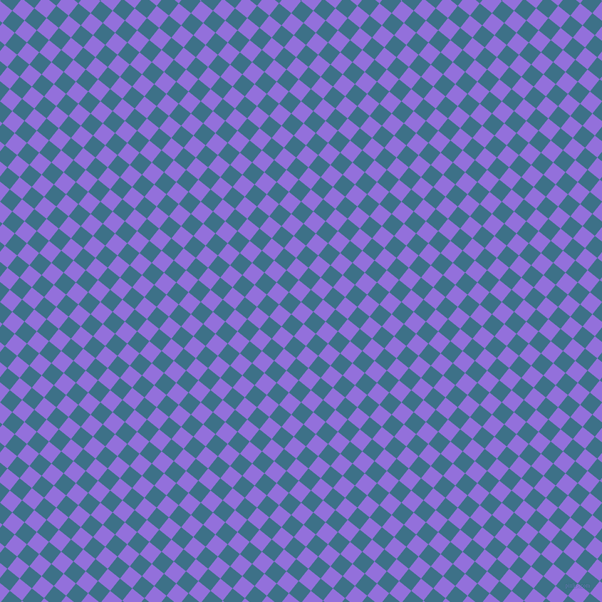 51/141 degree angle diagonal checkered chequered squares checker pattern checkers background, 22 pixel square size, , Medium Purple and Calypso checkers chequered checkered squares seamless tileable