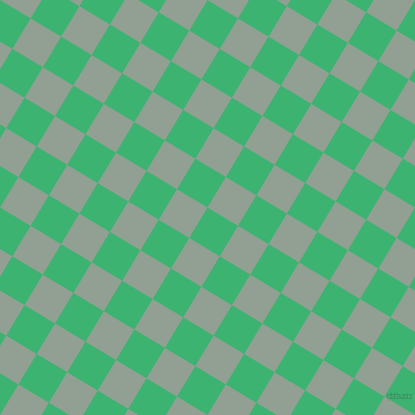 59/149 degree angle diagonal checkered chequered squares checker pattern checkers background, 51 pixel square size, , Medium Sea Green and Pewter checkers chequered checkered squares seamless tileable