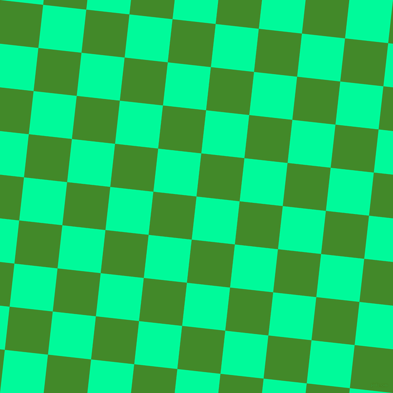 84/174 degree angle diagonal checkered chequered squares checker pattern checkers background, 89 pixel square size, , Medium Spring Green and La Palma checkers chequered checkered squares seamless tileable