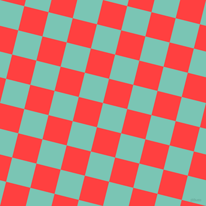 76/166 degree angle diagonal checkered chequered squares checker pattern checkers background, 84 pixel square size, , Monte Carlo and Coral Red checkers chequered checkered squares seamless tileable
