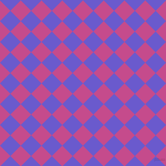 45/135 degree angle diagonal checkered chequered squares checker pattern checkers background, 48 pixel squares size, , Mulberry and Slate Blue checkers chequered checkered squares seamless tileable