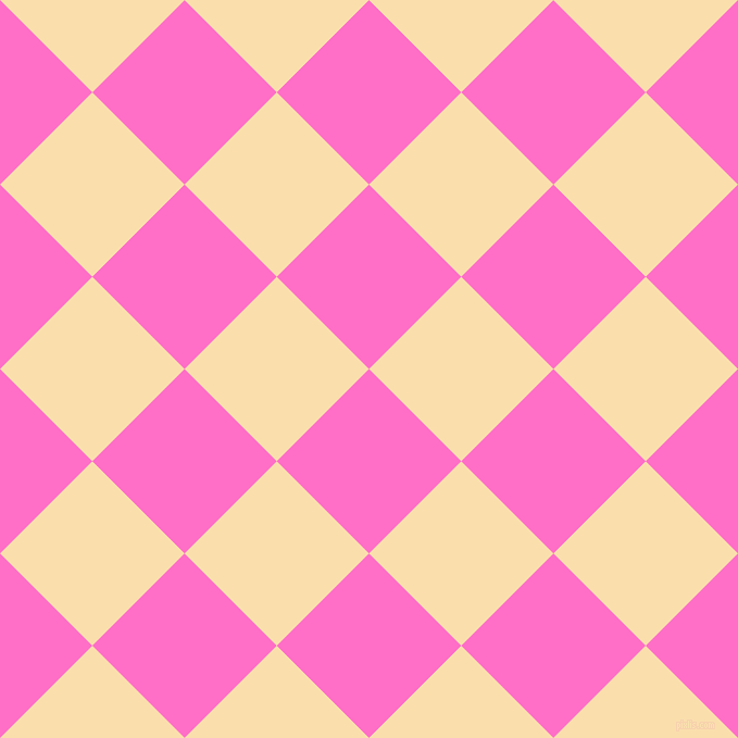 45/135 degree angle diagonal checkered chequered squares checker pattern checkers background, 120 pixel squares size, Neon Pink and Peach-Yellow checkers chequered checkered squares seamless tileable