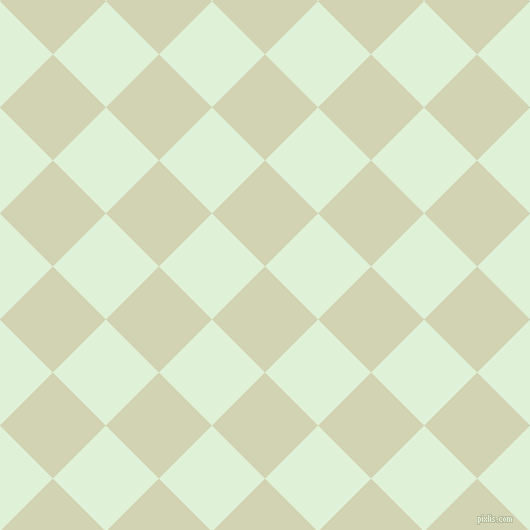 45/135 degree angle diagonal checkered chequered squares checker pattern checkers background, 75 pixel square size, , Orinoco and Hint Of Green checkers chequered checkered squares seamless tileable