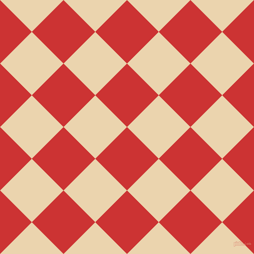 45/135 degree angle diagonal checkered chequered squares checker pattern checkers background, 91 pixel squares size, , Persian Red and Givry checkers chequered checkered squares seamless tileable
