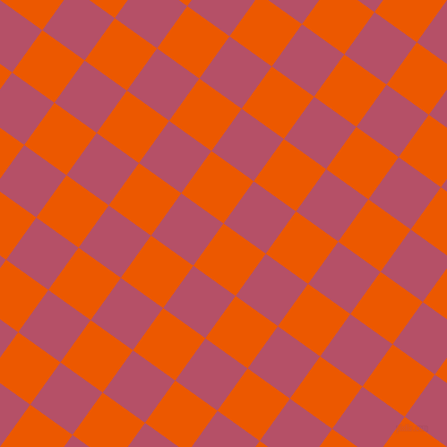 54/144 degree angle diagonal checkered chequered squares checker pattern checkers background, 58 pixel squares size, , Persimmon and Blush checkers chequered checkered squares seamless tileable