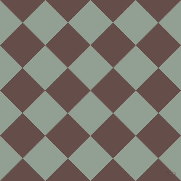 45/135 degree angle diagonal checkered chequered squares checker pattern checkers background, 108 pixel squares size, , Pewter and Congo Brown checkers chequered checkered squares seamless tileable