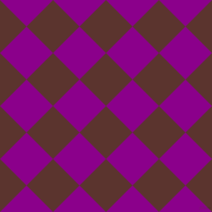 45/135 degree angle diagonal checkered chequered squares checker pattern checkers background, 120 pixel square size, , Redwood and Dark Magenta checkers chequered checkered squares seamless tileable